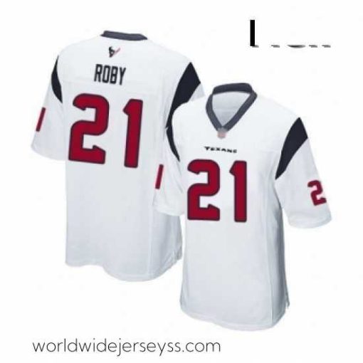 Finely crafted Houston Texans 21 Bradley Roby Game White Football Jersey