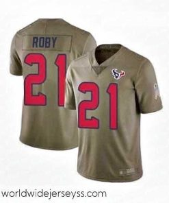 Exceptionally fashioned Houston Texans 21 Bradley Roby Limited Olive 2017 Salute to Service Football Jersey
