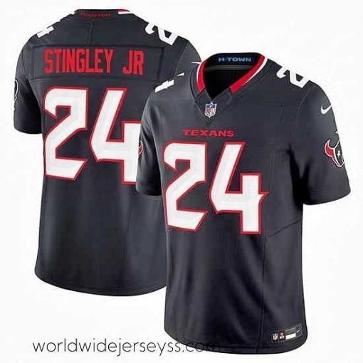 Exceptionally fashioned Houston Texans 24 Derek Stingley Jr  Navy 2024 Vapor F.U.S.E  Limited Stitched Jersey