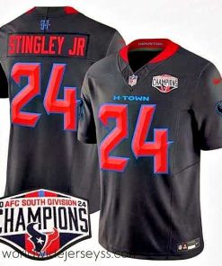 Exquisitely designed Houston Texans 24 Derek Stingley Jr  Navy 2nd Alternate F.U.S.E  2024 AFC South Division Champions Vapor Limited Stitched Football Jersey
