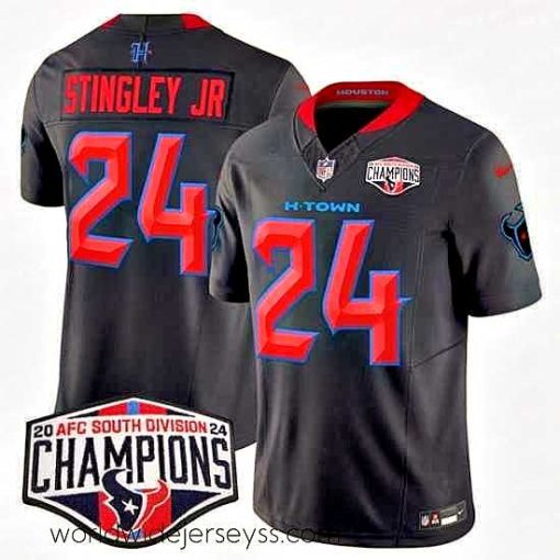 Exquisitely designed Houston Texans 24 Derek Stingley Jr  Navy 2nd Alternate F.U.S.E  2024 AFC South Division Champions Vapor Limited Stitched Football Jersey