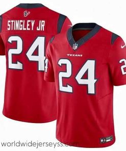 Superbly made Houston Texans 24 Derek Stingley Jr  Red 2023 F.U.S.E Vapor Untouchable Stitched Football Jersey
