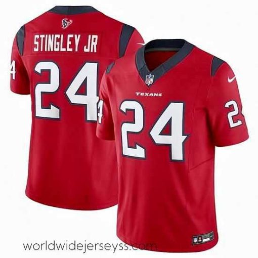 Superbly made Houston Texans 24 Derek Stingley Jr  Red 2023 F.U.S.E Vapor Untouchable Stitched Football Jersey