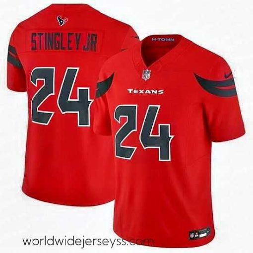 Superbly made Houston Texans 24 Derek Stingley Jr  Red 2024 Alternate F.U.S.E Vapor Stitched Jersey