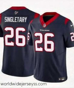 Superbly made Houston Texans 26 Devin Singletary Navy 2023 F.U.S.E Vapor Untouchable Stitched Football Jersey