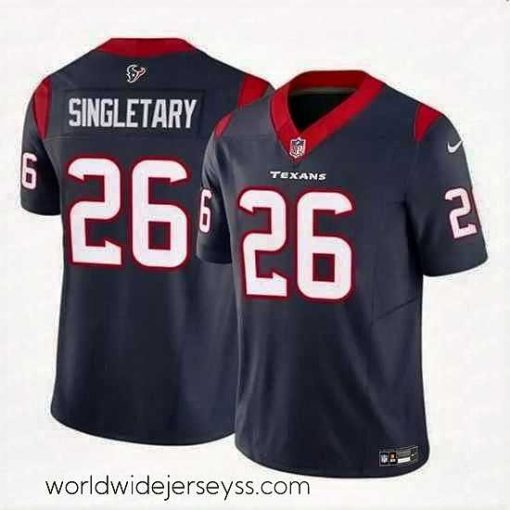 Superbly made Houston Texans 26 Devin Singletary Navy 2023 F.U.S.E Vapor Untouchable Stitched Football Jersey
