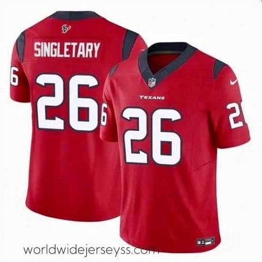 Exceptionally fashioned Houston Texans 26 Devin Singletary Red 2023 F.U.S.E Vapor Untouchable Stitched Football Jersey