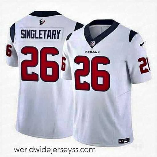 Exceptionally fashioned Houston Texans 26 Devin Singletary White 2023 F.U.S.E Vapor Untouchable Stitched Football Jersey