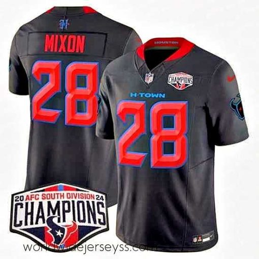 Superbly made Houston Texans 28 Joe Mixon Navy 2nd Alternate F.U.S.E  2024 AFC South Division Champions Vapor Limited Stitched Football Jersey