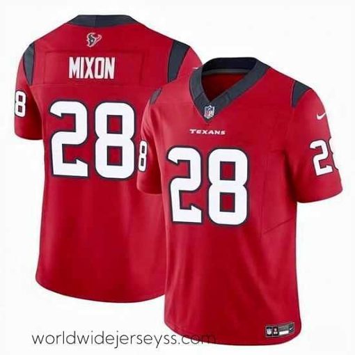 Marvelously styled Houston Texans 28 Joe Mixon Red 2024 F.U.S.E Vapor Untouchable Stitched Football Jersey