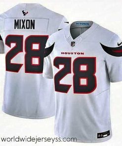 Superbly made Houston Texans 28 Joe Mixon White 2024 Vapor F.U.S.E  Limited Stitched Jersey