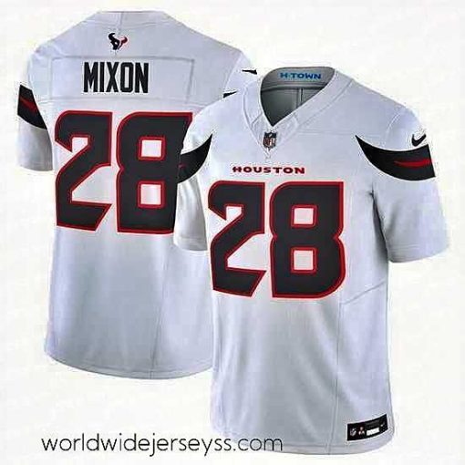 Superbly made Houston Texans 28 Joe Mixon White 2024 Vapor F.U.S.E  Limited Stitched Jersey