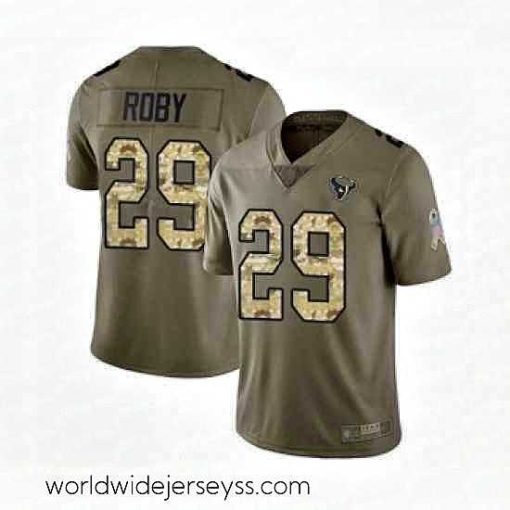 Exquisitely designed Houston Texans 29 Bradley Roby Limited Olive Camo 2017 Salute to Service Football Jersey