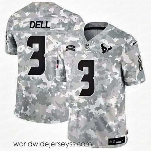 Exceptionally fashioned Houston Texans 3 Tank Dell 2024 F.U.S.E Arctic Camo Salute To Service Limited Stitched Football Jersey