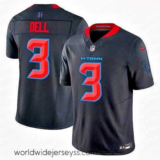 Marvelously styled Houston Texans 3 Tank Dell Navy 2024 2nd Alternate F.U.S.E Vapor Stitched Jersey