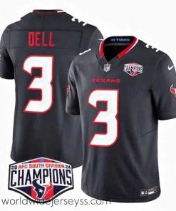 Marvelously styled Houston Texans 3 Tank Dell Navy F.U.S.E  2024 AFC South Division Champions Vapor Limited Stitched Football Jersey