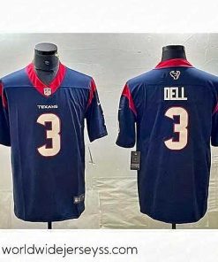 Exceptionally fashioned Houston Texans 3 Tank Dell Navy Vapor Untouchable Stitched Football Jersey