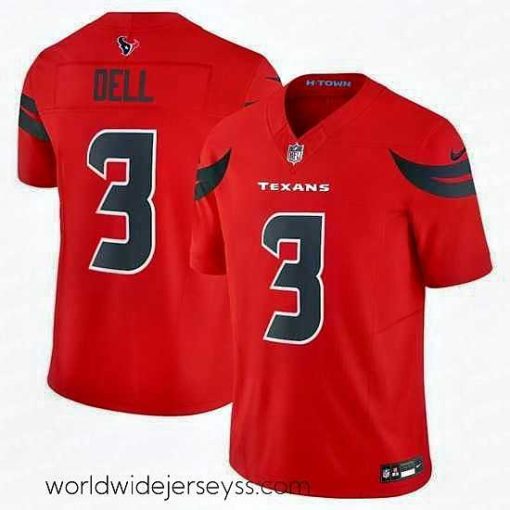 Superbly made Houston Texans 3 Tank Dell Red 2024 Alternate F.U.S.E Vapor Stitched Jersey