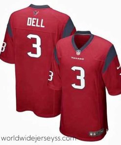 Exceptionally fashioned Houston Texans 3 Tank Dell Red Stitched Game Football Jersey