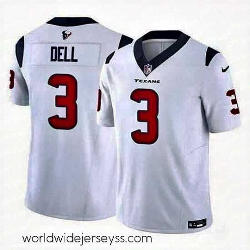 Finely crafted Houston Texans 3 Tank Dell White 2023 F.U.S.E Vapor Untouchable Stitched Football Jersey