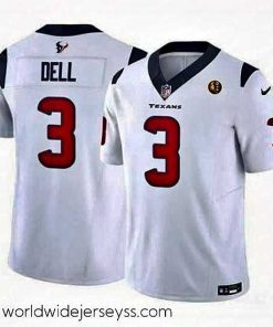 Marvelously styled Houston Texans 3 Tank Dell White 2023 F.U.S.E  With John Madden Patch Vapor Limited Stitched Football Jersey