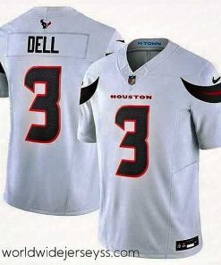 Superbly made Houston Texans 3 Tank Dell White 2024 Vapor F.U.S.E  Limited Stitched Jersey