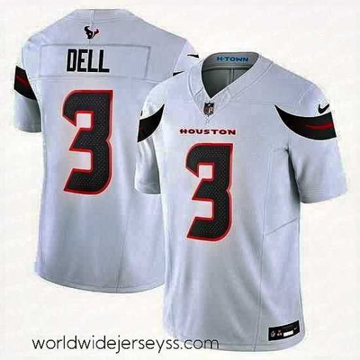 Superbly made Houston Texans 3 Tank Dell White 2024 Vapor F.U.S.E  Limited Stitched Jersey