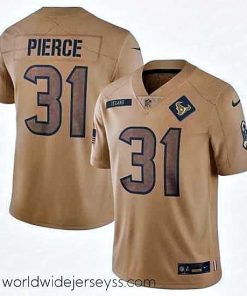 Exceptionally fashioned Houston Texans 31 Dameon Pierce 2023 Brown Salute To Service Limited Stitched Jersey