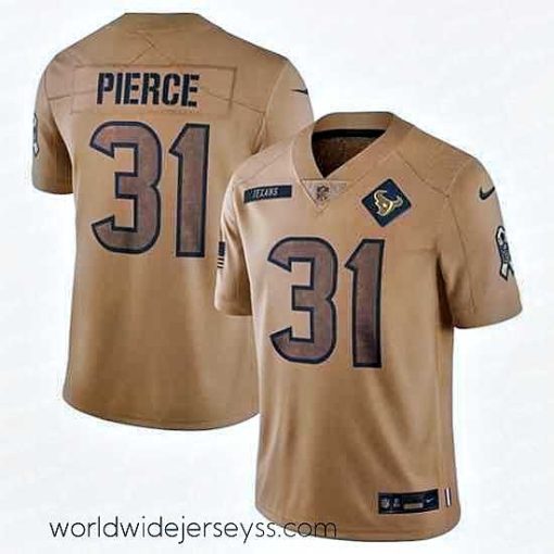 Exceptionally fashioned Houston Texans 31 Dameon Pierce 2023 Brown Salute To Service Limited Stitched Jersey