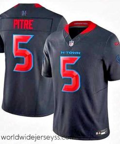 Superbly made Houston Texans 5 Jalen Pitre Navy 2024 2nd Alternate F.U.S.E Vapor Stitched Jersey
