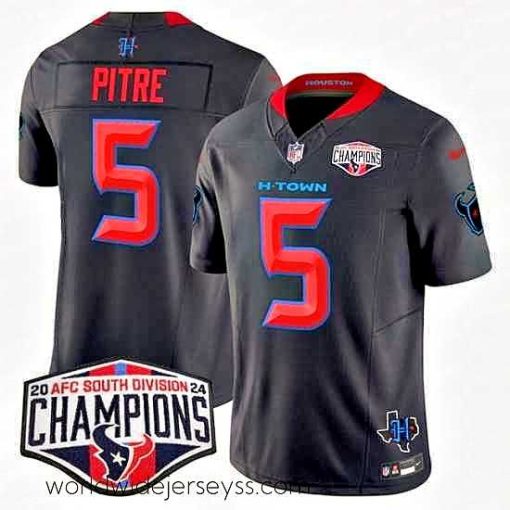 Exquisitely designed Houston Texans 5 Jalen Pitre Navy 2nd Alternate F.U.S.E  2024 AFC South Division Champions Vapor Limited Stitched Football Jersey