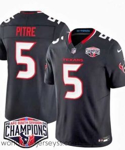 Superbly made Houston Texans 5 Jalen Pitre Navy F.U.S.E  2024 AFC South Division Champions Vapor Limited Stitched Football Jersey