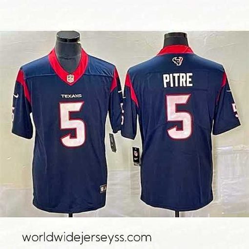 Finely crafted Houston Texans 5 Jalen Pitre Navy Vapor Untouchable Limited Stitched Jersey