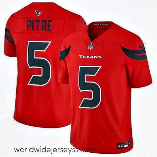 Exquisitely designed Houston Texans 5 Jalen Pitre Red 2024 Alternate F.U.S.E Vapor Stitched Jersey