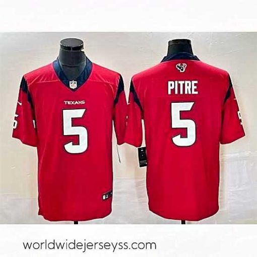 Finely crafted Houston Texans 5 Jalen Pitre Red Vapor Untouchable Limited Stitched Jersey