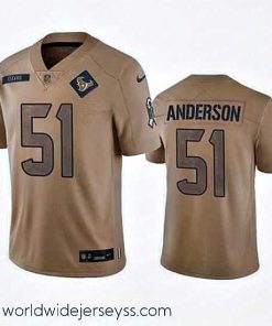 Superbly made Houston Texans 51 Will Anderson Jr  2023 Brown Salute To Service Limited Stitched Jersey