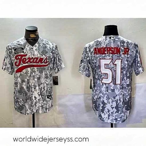 Marvelously styled Houston Texans 51 Will Anderson Jr Camo With Patch Cool Base Stitched Baseball Jersey