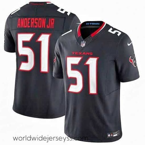 Exceptionally fashioned Houston Texans 51 Will Anderson Jr  Navy 2024 Vapor F.U.S.E  Limited Stitched Jersey