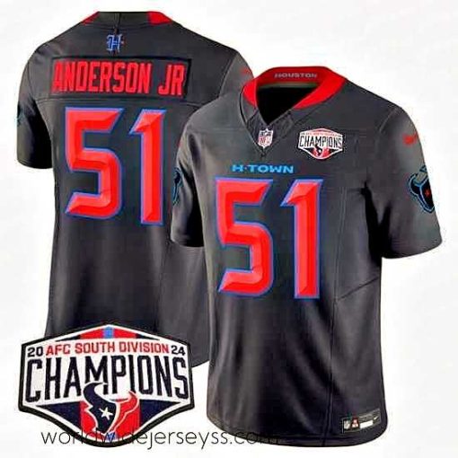 Finely crafted Houston Texans 51 Will Anderson Jr  Navy 2nd Alternate F.U.S.E  2024 AFC South Division Champions Vapor Limited Stitched Football Jersey