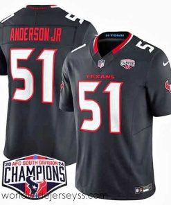 Exceptionally fashioned Houston Texans 51 Will Anderson Jr  Navy F.U.S.E  2024 AFC South Division Champions Vapor Limited Stitched Football Jersey