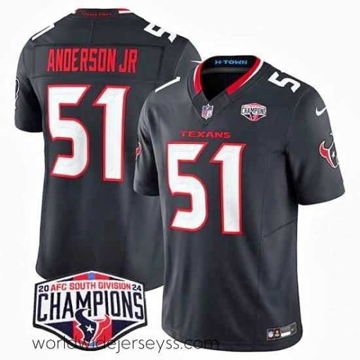 Exceptionally fashioned Houston Texans 51 Will Anderson Jr  Navy F.U.S.E  2024 AFC South Division Champions Vapor Limited Stitched Football Jersey