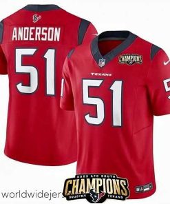 Exceptionally fashioned Houston Texans 51 Will Anderson Jr  Red 2023 F.U.S.E  AFC South Champions Patch Vapor Untouchable Limited Stitched Football Jersey