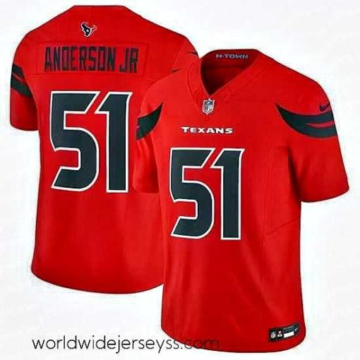 Superbly made Houston Texans 51 Will Anderson Jr  Red 2024 Alternate F.U.S.E Vapor Stitched Jersey