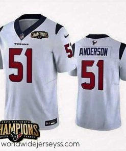 Superbly made Houston Texans 51 Will Anderson Jr  White 2023 F.U.S.E  AFC South Champions Patch Vapor Untouchable Limited Stitched Football Jersey