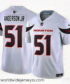 Superbly made Houston Texans 51 Will Anderson Jr  White 2024 Vapor F.U.S.E  Limited Stitched Jersey
