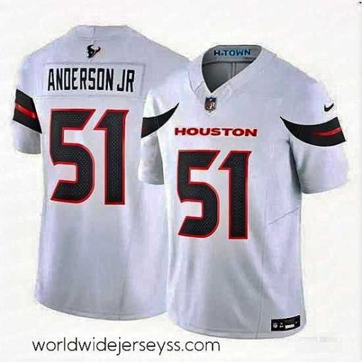 Superbly made Houston Texans 51 Will Anderson Jr  White 2024 Vapor F.U.S.E  Limited Stitched Jersey