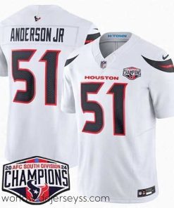 Finely crafted Houston Texans 51 Will Anderson Jr  White F.U.S.E  2024 AFC South Division Champions Vapor Limited Stitched Football Jersey