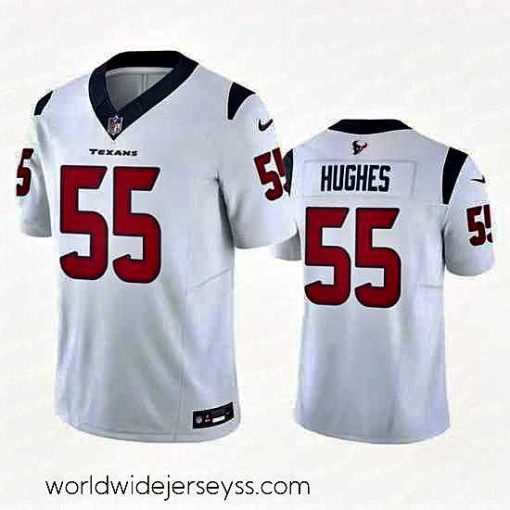 Exceptionally fashioned Houston Texans 55 Jerry Hughes White 2023 F.U.S.E Vapor Untouchable Stitched Football Jersey