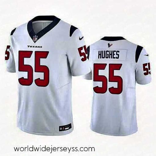 Finely crafted Houston Texans 55 Jerry Hughes White 2023 F.U.S.E Vapor Untouchable Stitched Football Jersey