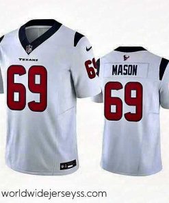Exquisitely designed Houston Texans 69 Shaq Mason White 2023 F.U.S.E Vapor Untouchable Stitched Football Jersey